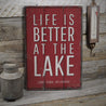 Life Is Better At The Lake Location Rustic Wood Sign