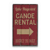 Lake Name Canoe Rental Rustic Wood Sign