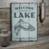 Welcome To The Lake Fish Rustic Wood Sign