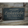 Welcome Lakeside Retreat Rustic Wood Sign