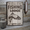 Fishing Lodge Welcome Rustic Wood Sign