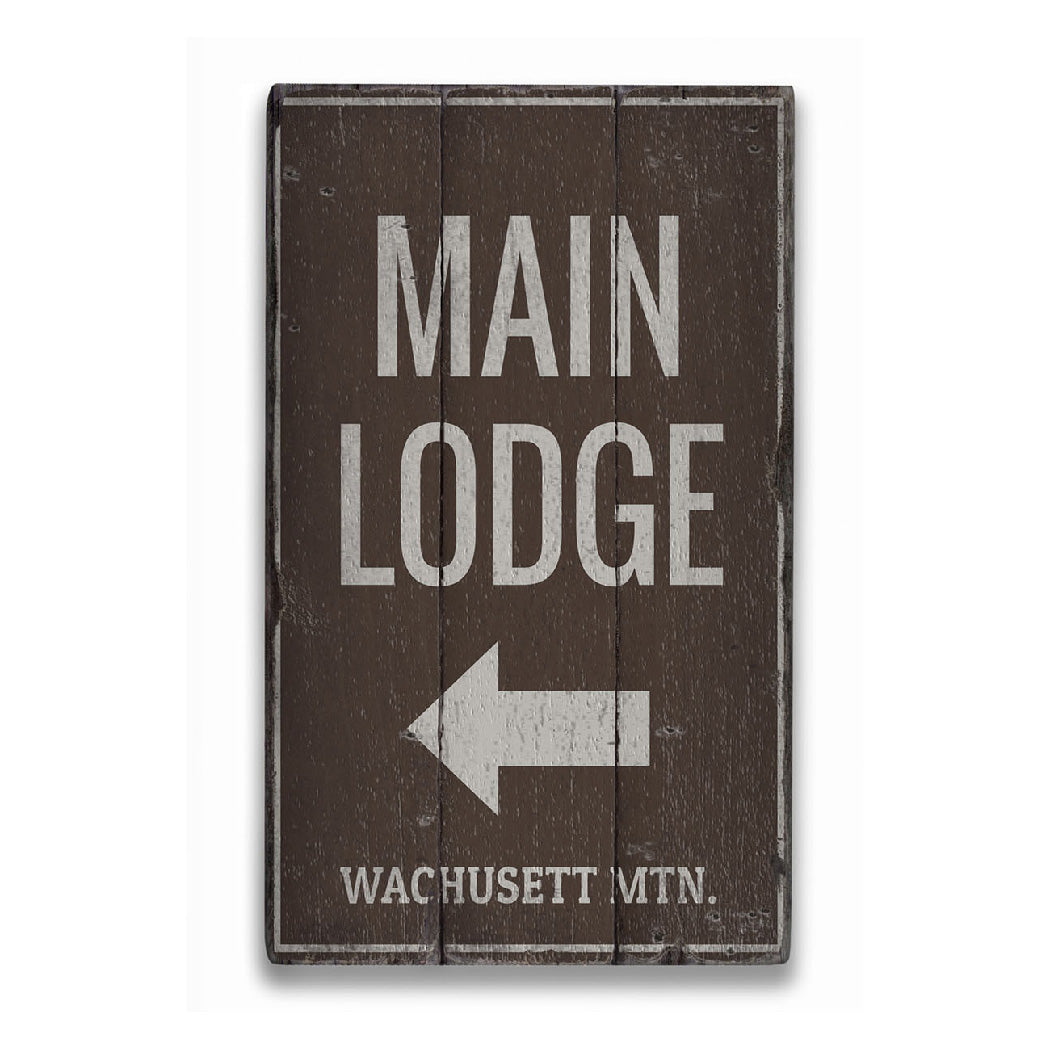 Main Lodge Arrow Rustic Wood Sign