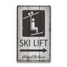 Ski Lift Directional Arrow Rustic Wood Sign