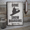 Gone Snowboarding Rustic Wood Sign