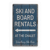 Ski & Board Rentals Rustic Wood Sign