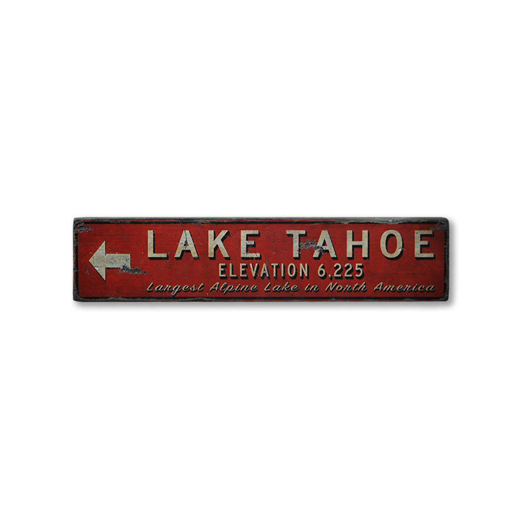 Lake Tahoe Rustic Wood Sign