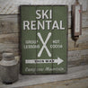 Ski Rental This Way Rustic Wood Sign