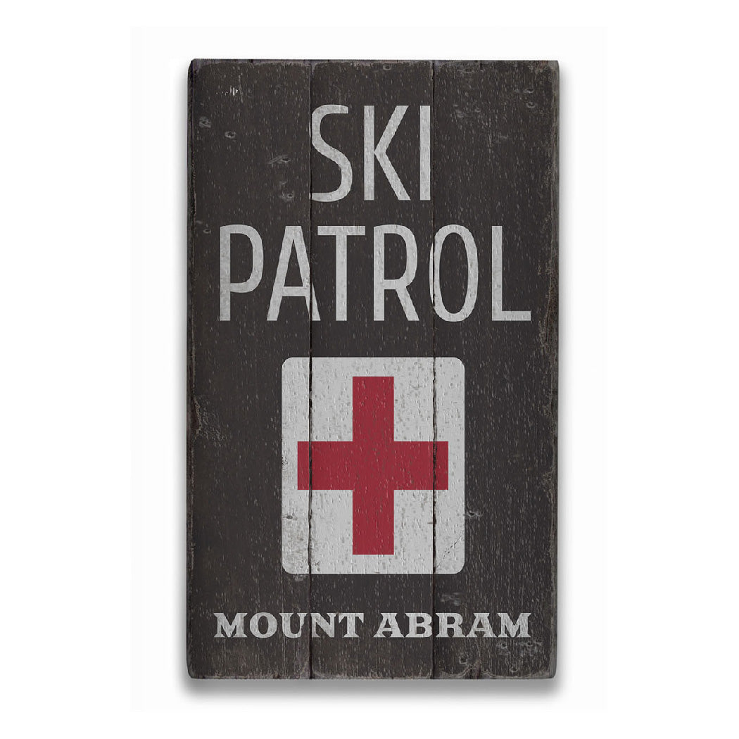 Location Ski Patrol Rustic Wood Sign