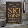 Ski Lodge Welcome Rustic Wood Sign