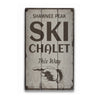 Ski Chalet This Way Rustic Wood Sign