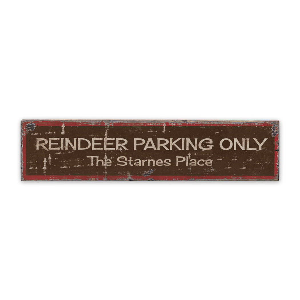 Reindeer Rustic Wood Sign