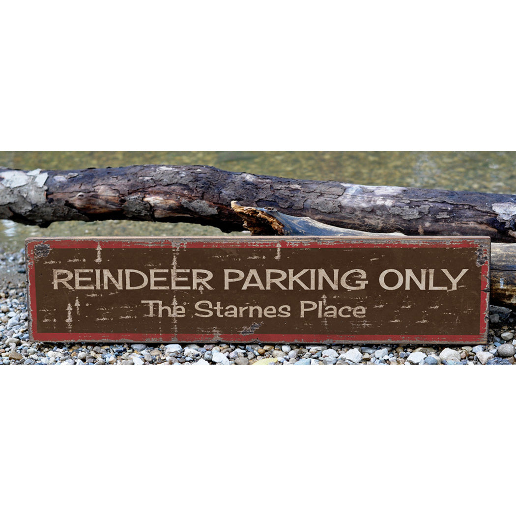 Reindeer Rustic Wood Sign