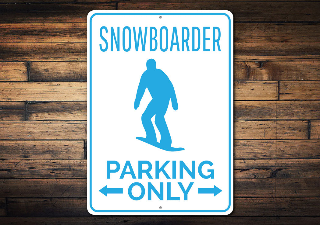 Snowboarder Parking Sign