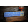 City State Latitude/Longitude Rustic Wood Sign