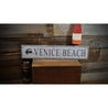 Beach Name Directional Arrow Rustic Wood Sign