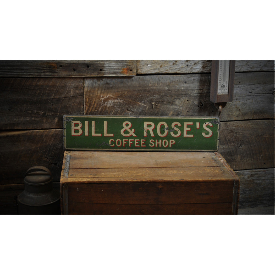 Coffee Shop Rustic Wood Sign