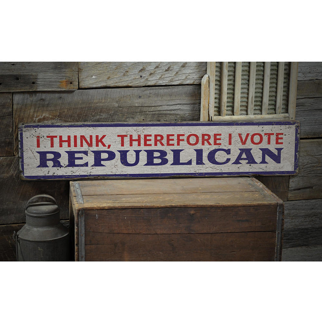 I Vote Republican Rustic Wood Sign