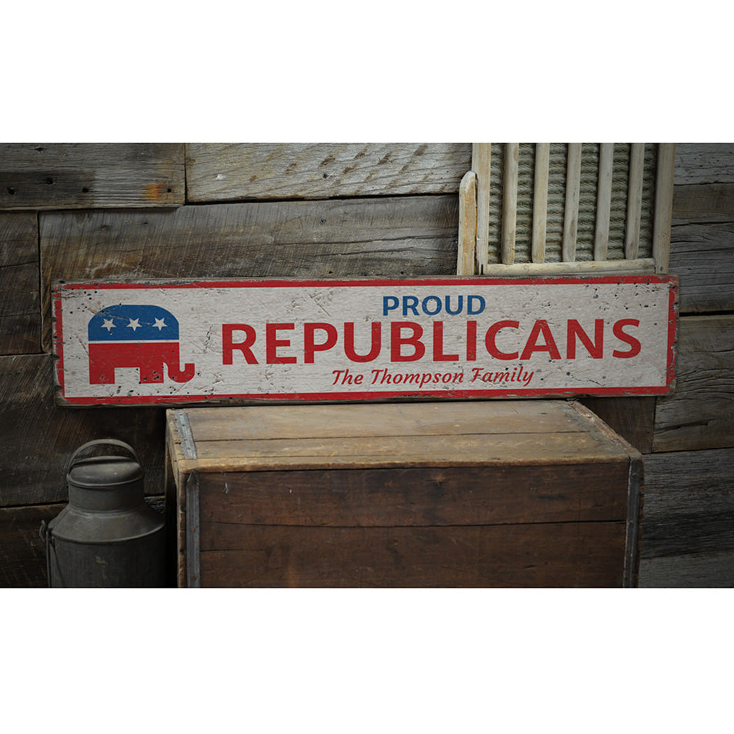 Proud Republican Rustic Wood Sign