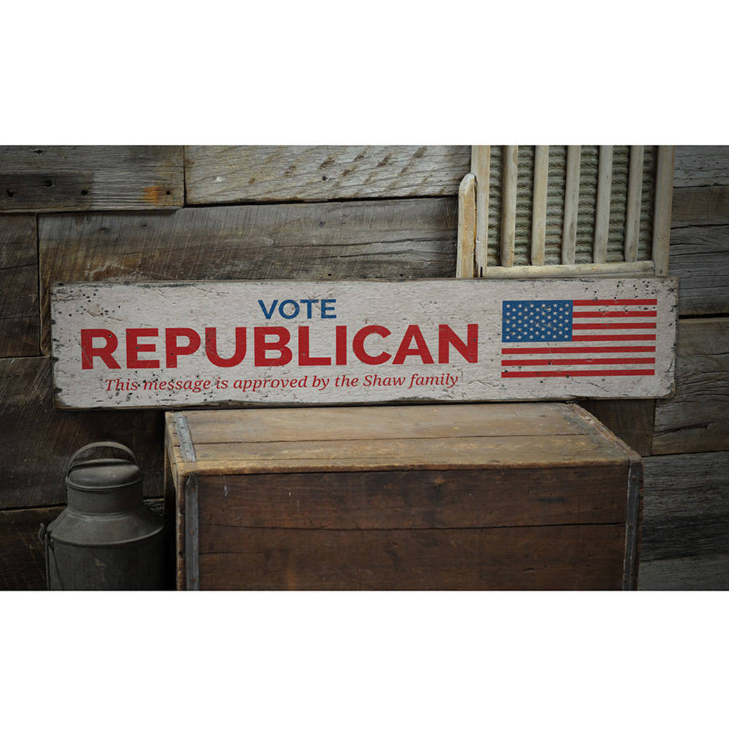 Vote Republican Rustic Wood Sign