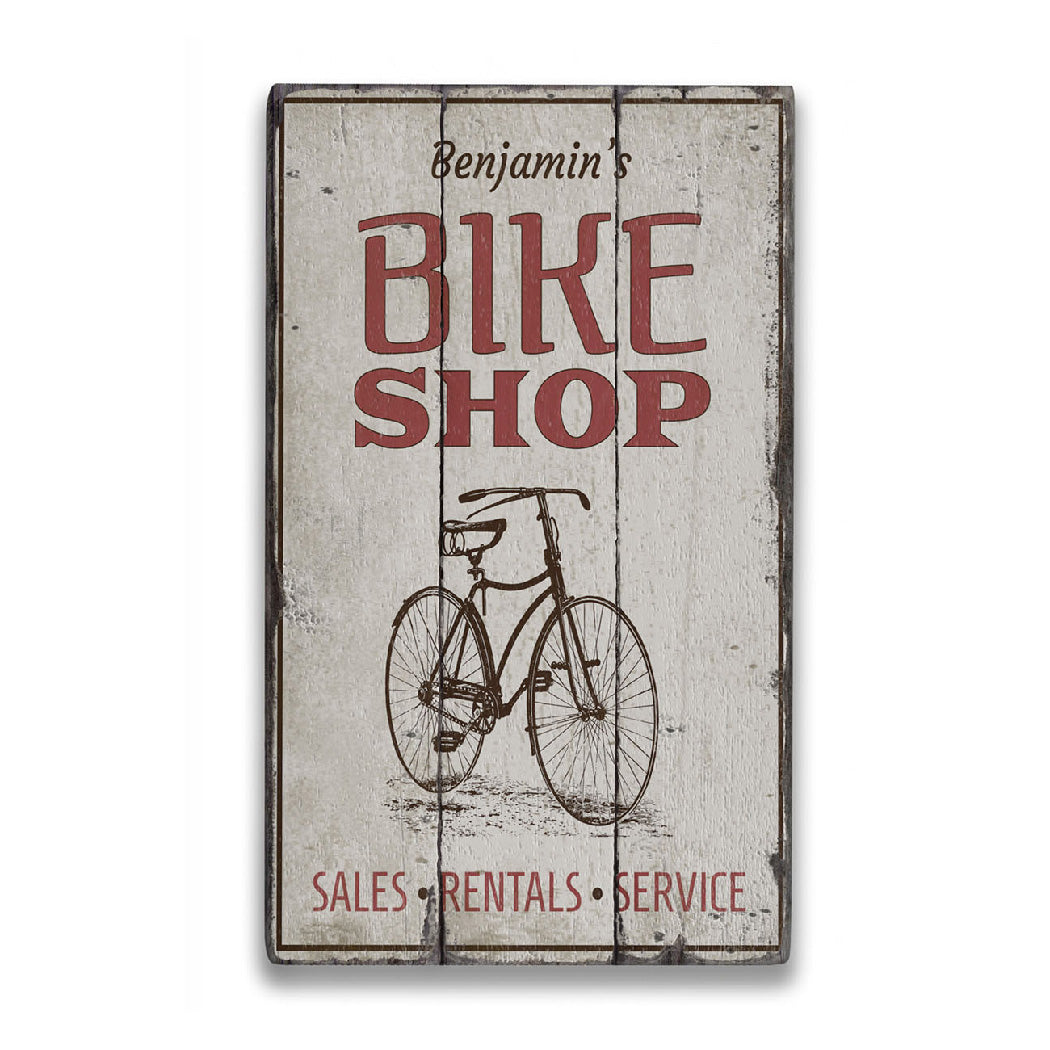 Bike Shop Rustic Wood Sign