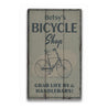 Bicycle Shop Name Rustic Wood Sign