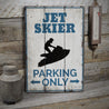 Jet Skier Parking Rustic Wood Sign