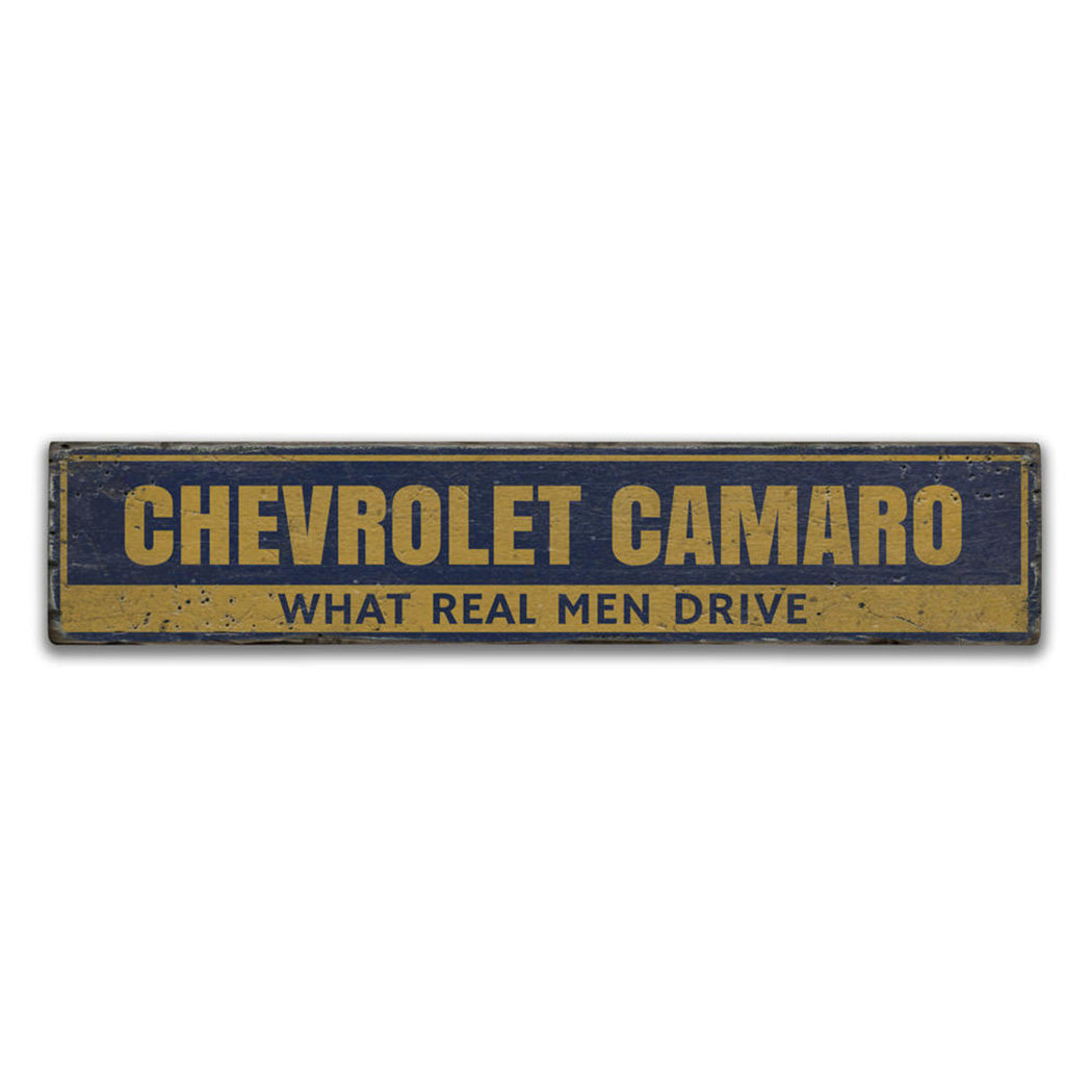 Chevrolet Camaro Rustic Wood Sign