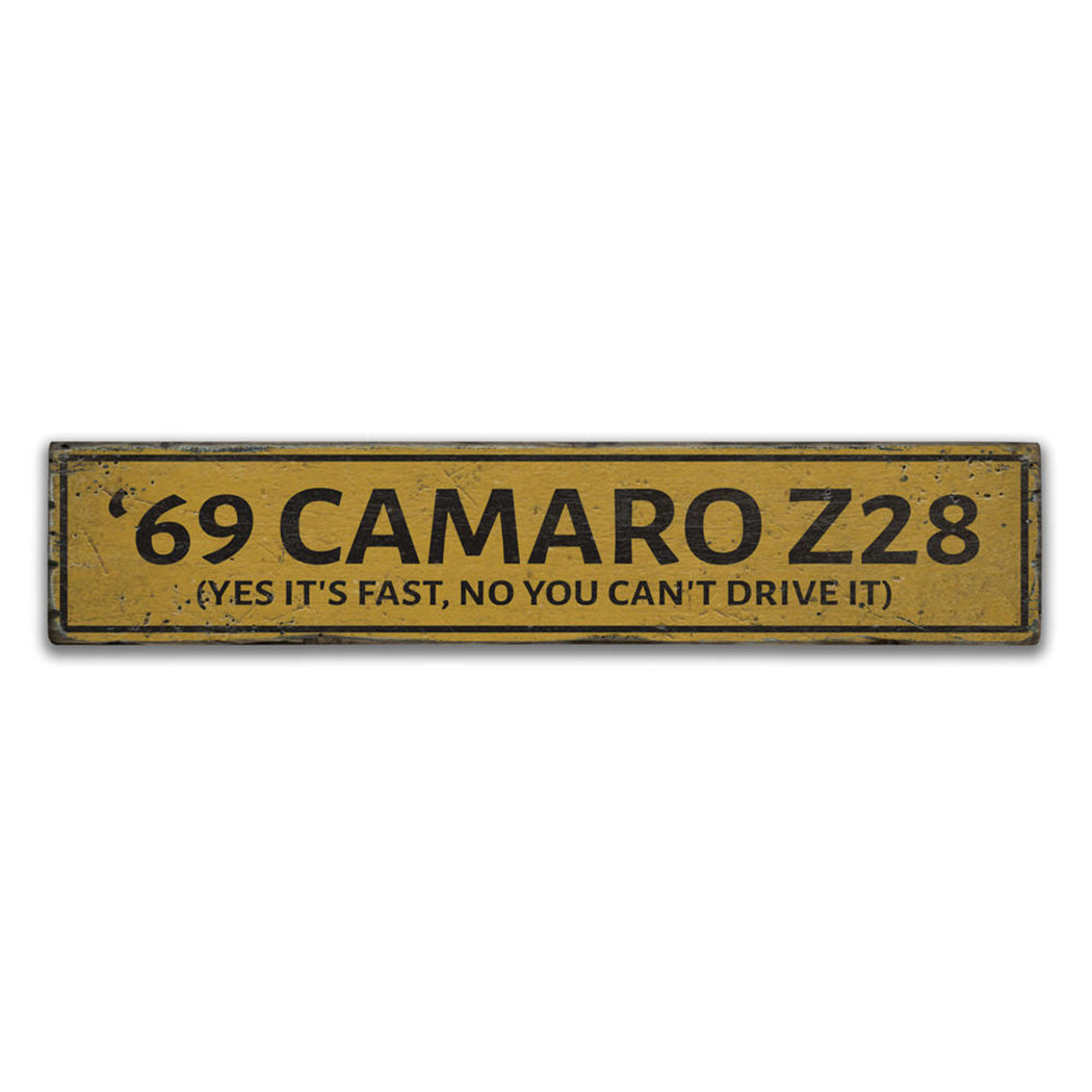 Camaro Year Rustic Wood Sign