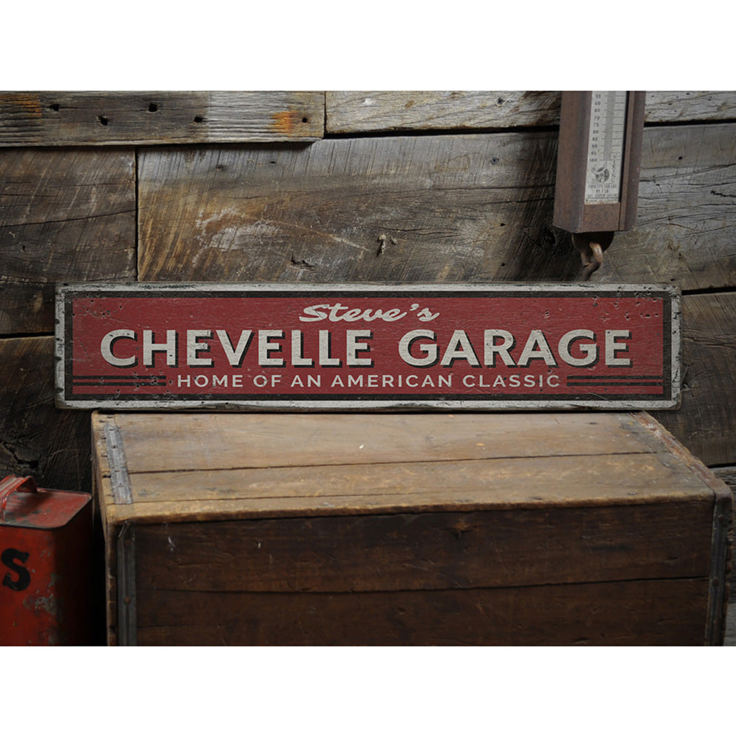 Chevy Chevelle Rustic Wood Sign