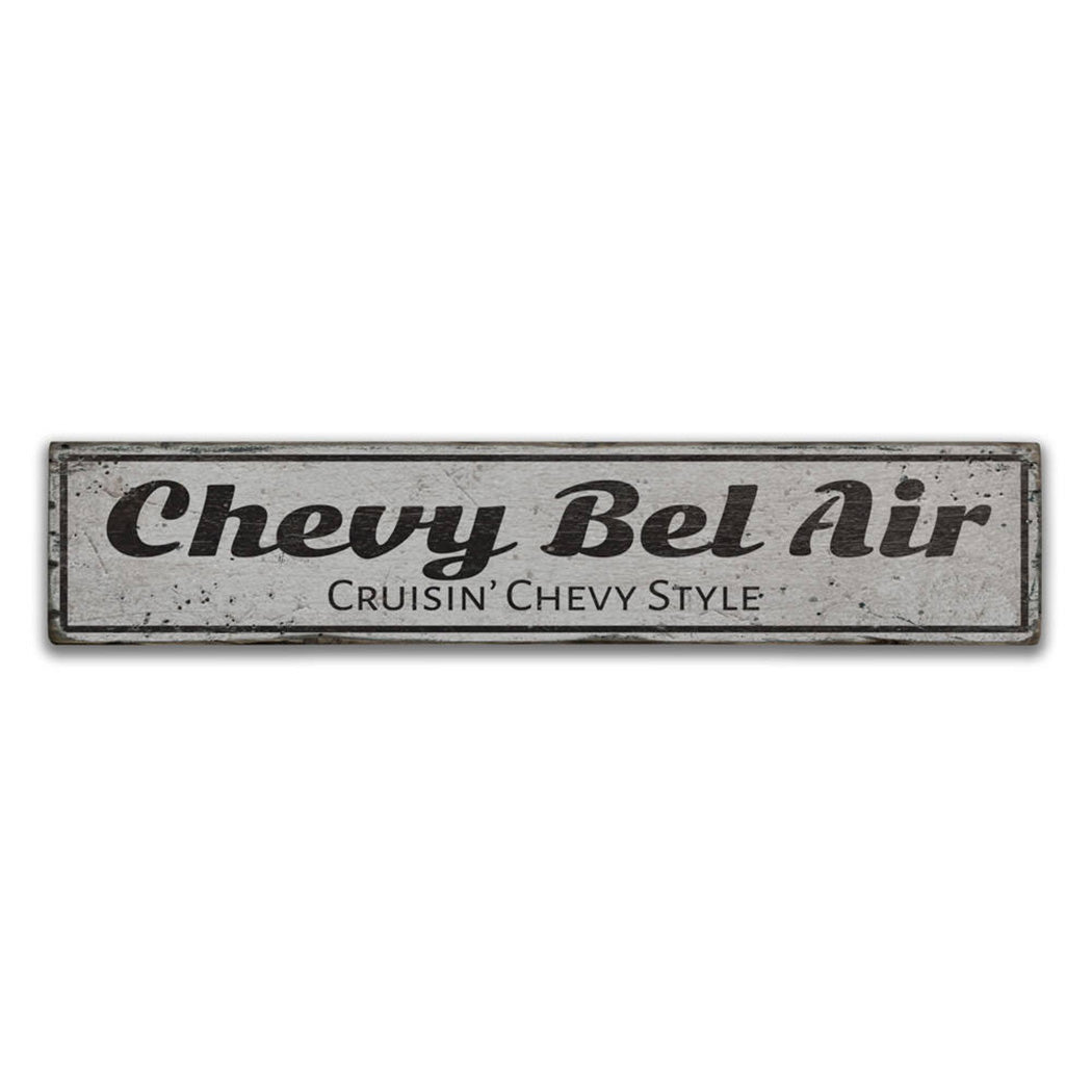 Chevy Bel Air Rustic Wood Sign