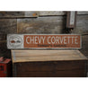 Chevy Corvette Garage Name Rustic Wood Sign