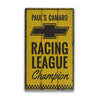 Chevy Racing League Champion Rustic Wood Sign