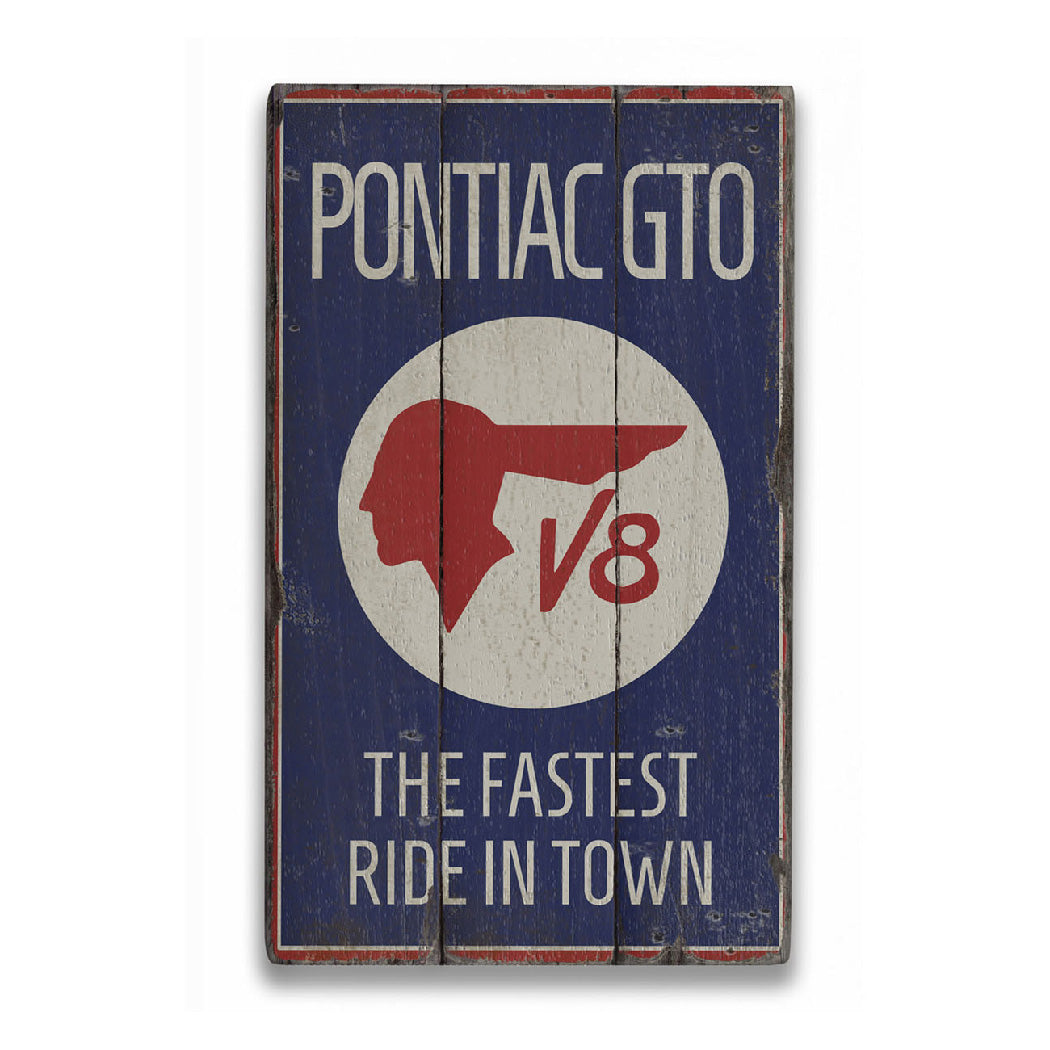 Pontiac GTO Rustic Wood Sign