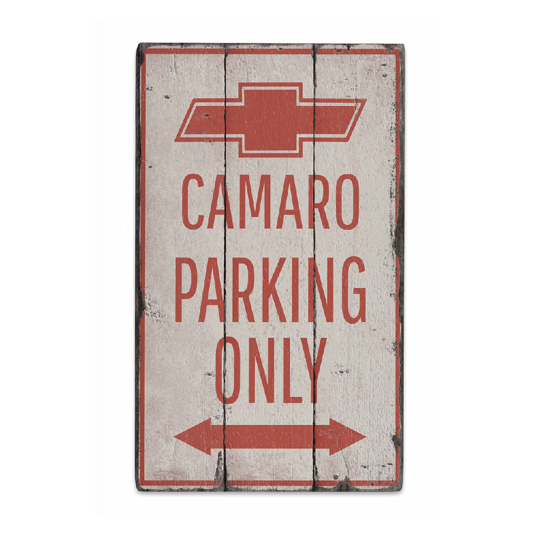 Camaro Parking Only Rustic Wood Sign