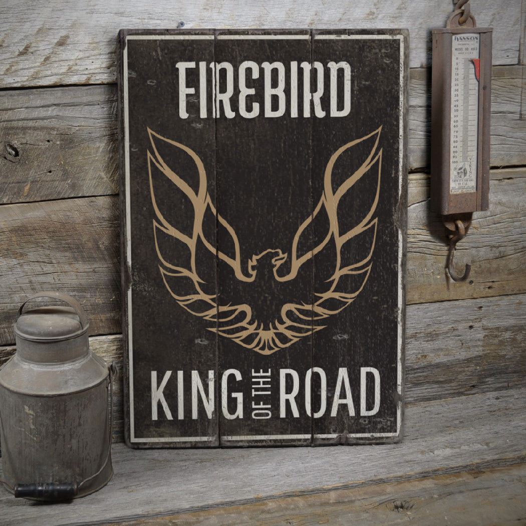 Firebird Rustic Wood Sign