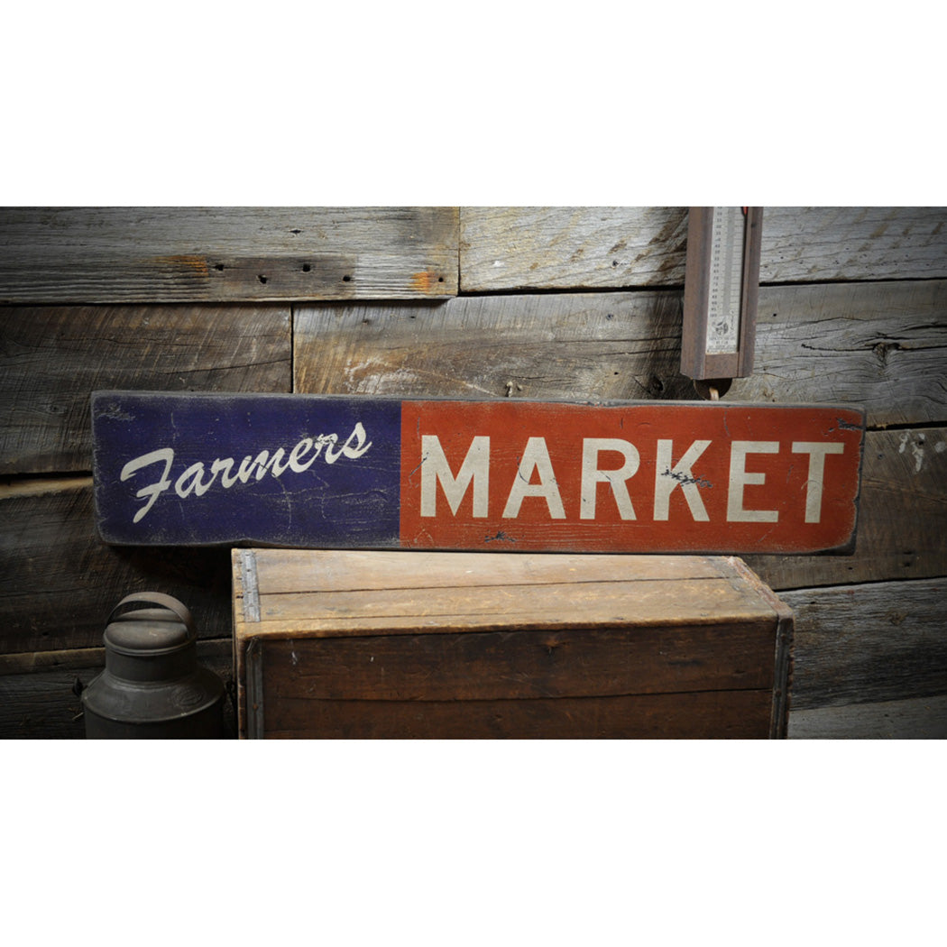 Farmers Market Rustic Wood Sign