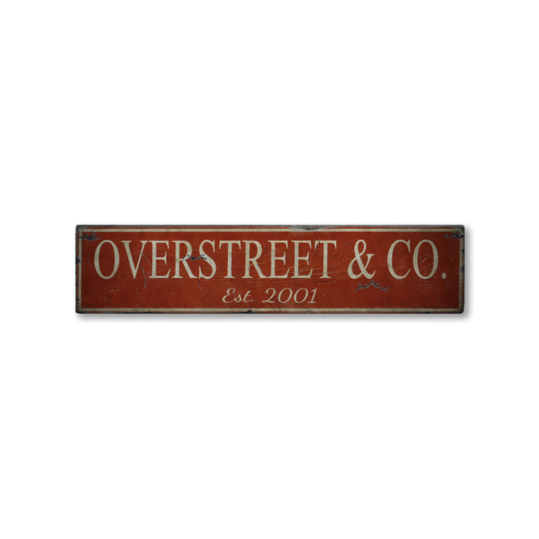 Business Est. Date Rustic Wood Sign