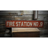 Fire Station Rustic Wood Sign