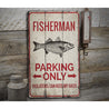 Fisherman Parking Rustic Wood Sign