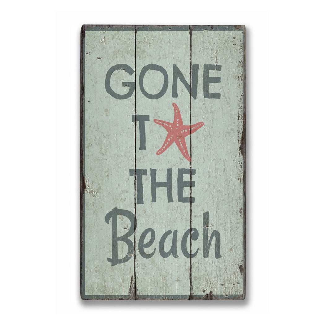 Gone To The Beach Rustic Wood Sign