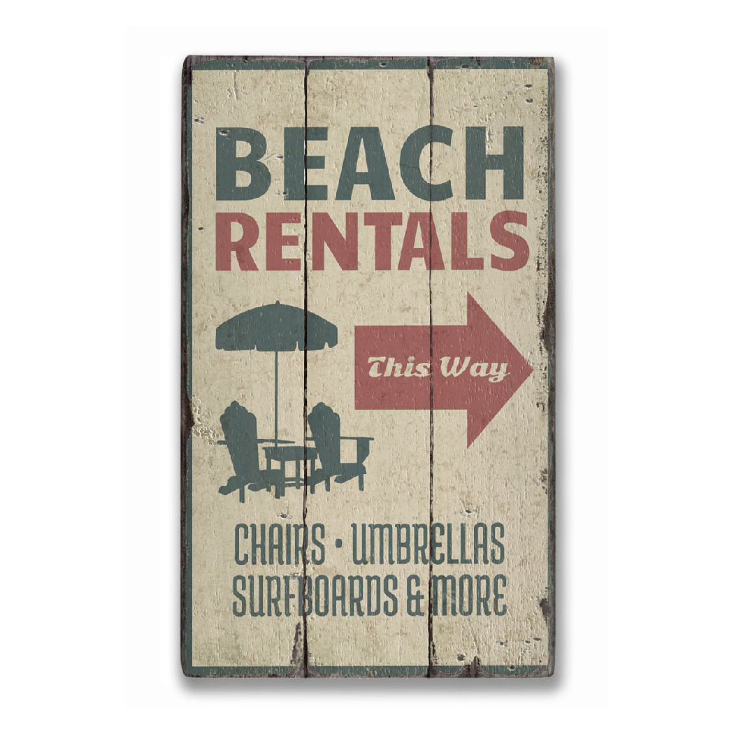 Beach Rentals Rustic Wood Sign