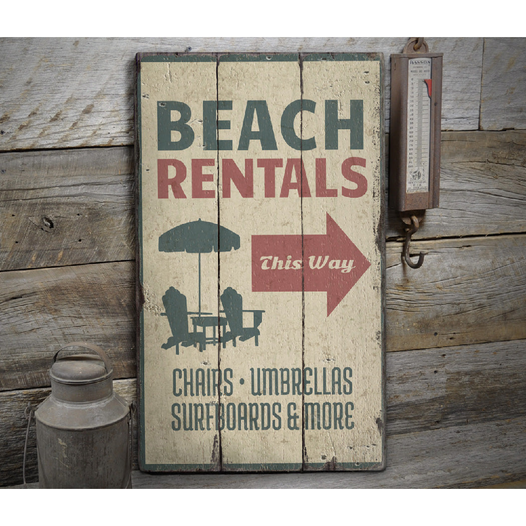 Beach Rentals Rustic Wood Sign