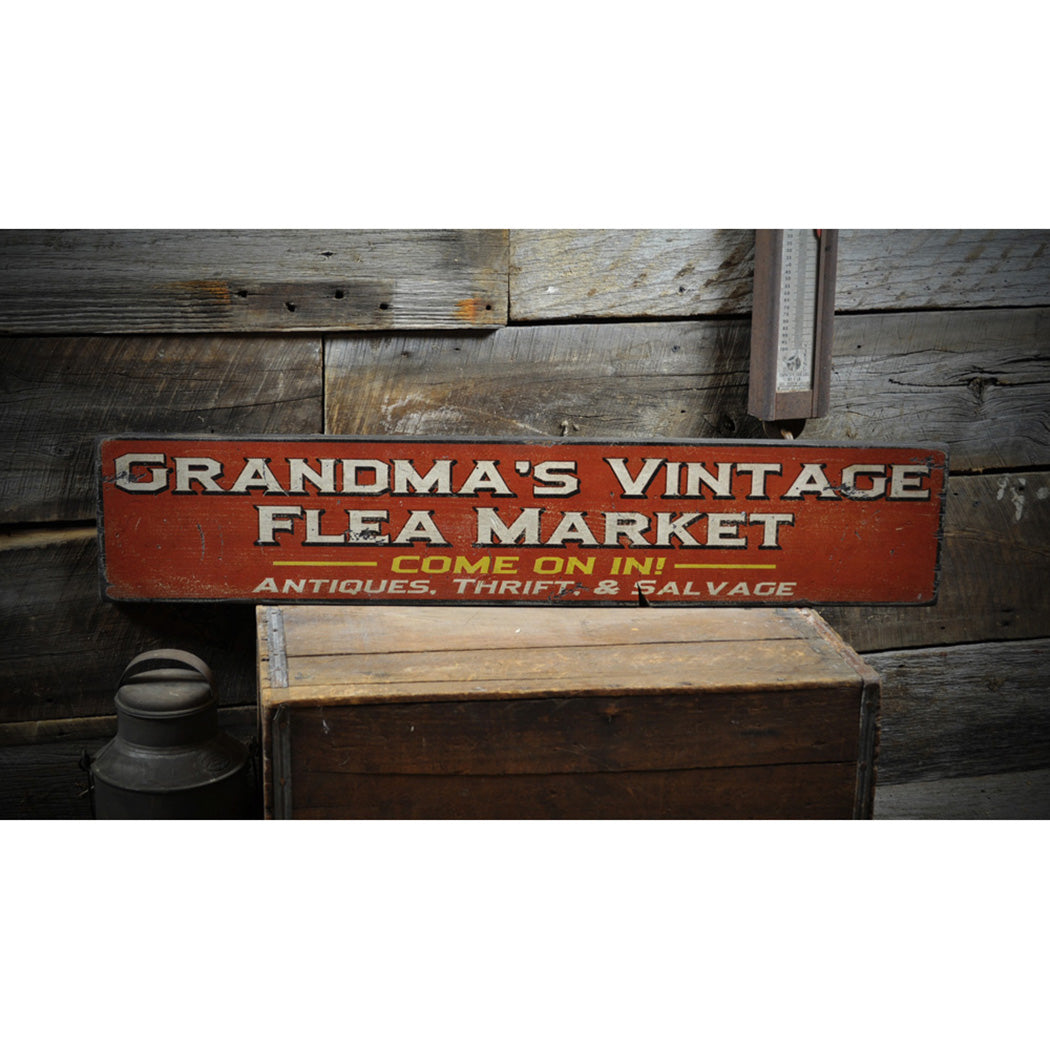 Flea Market Rustic Wood Sign