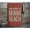 Miami Beach Rustic Wood Sign