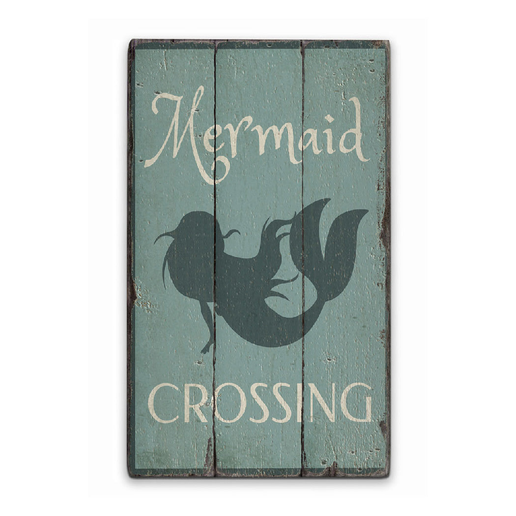 Mermaid Rustic Wood Sign