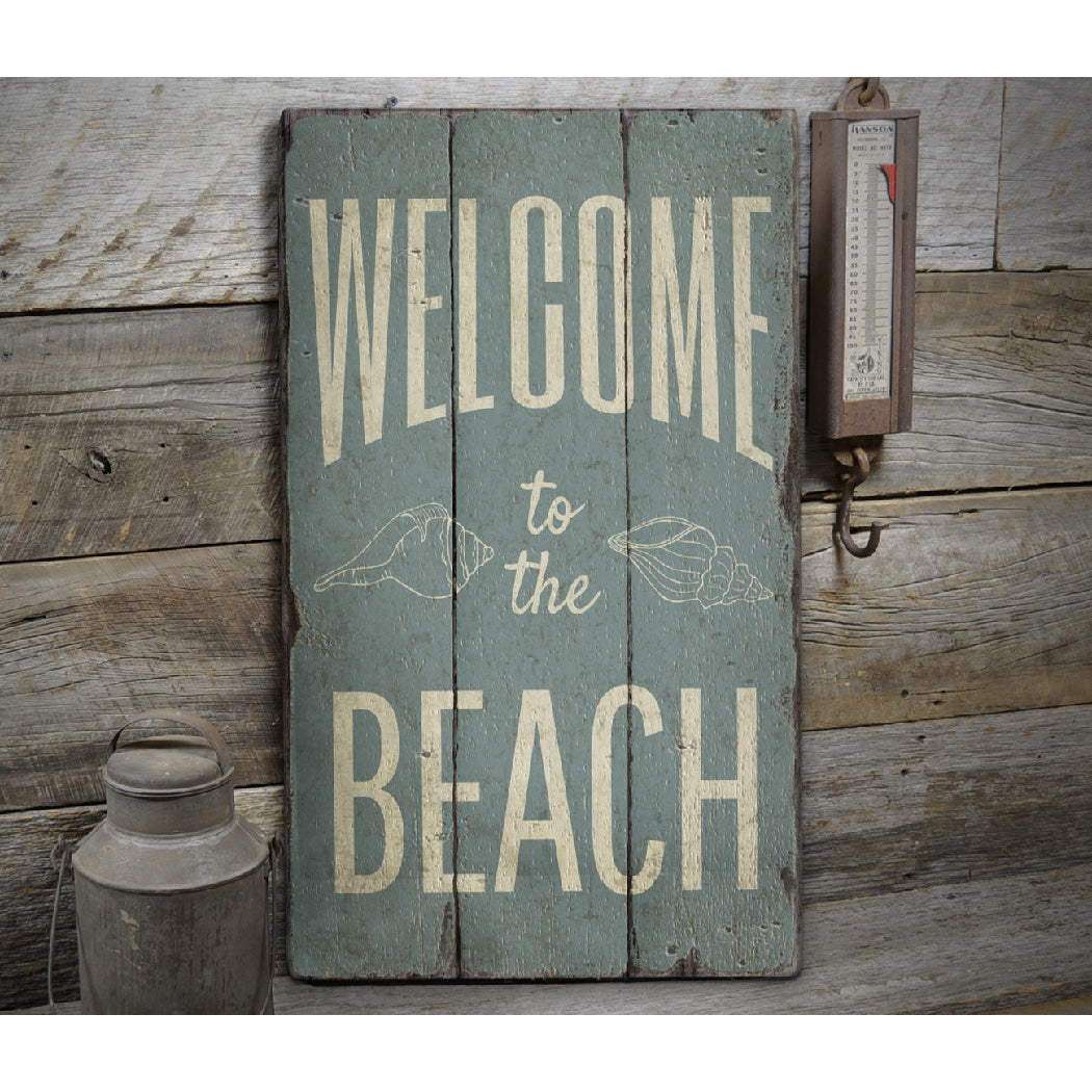 Welcome Beach Rustic Wood Sign