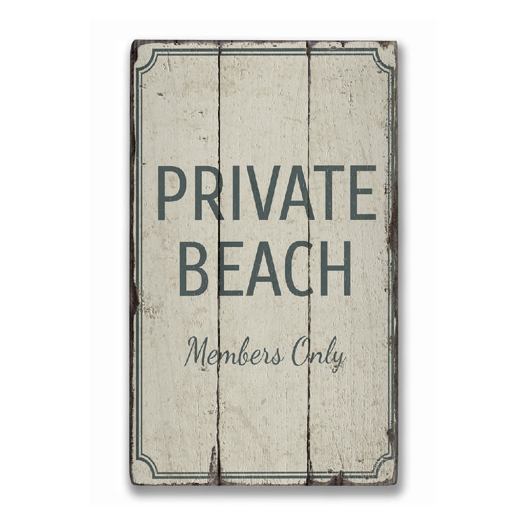 Private Beach Rustic Wood Sign