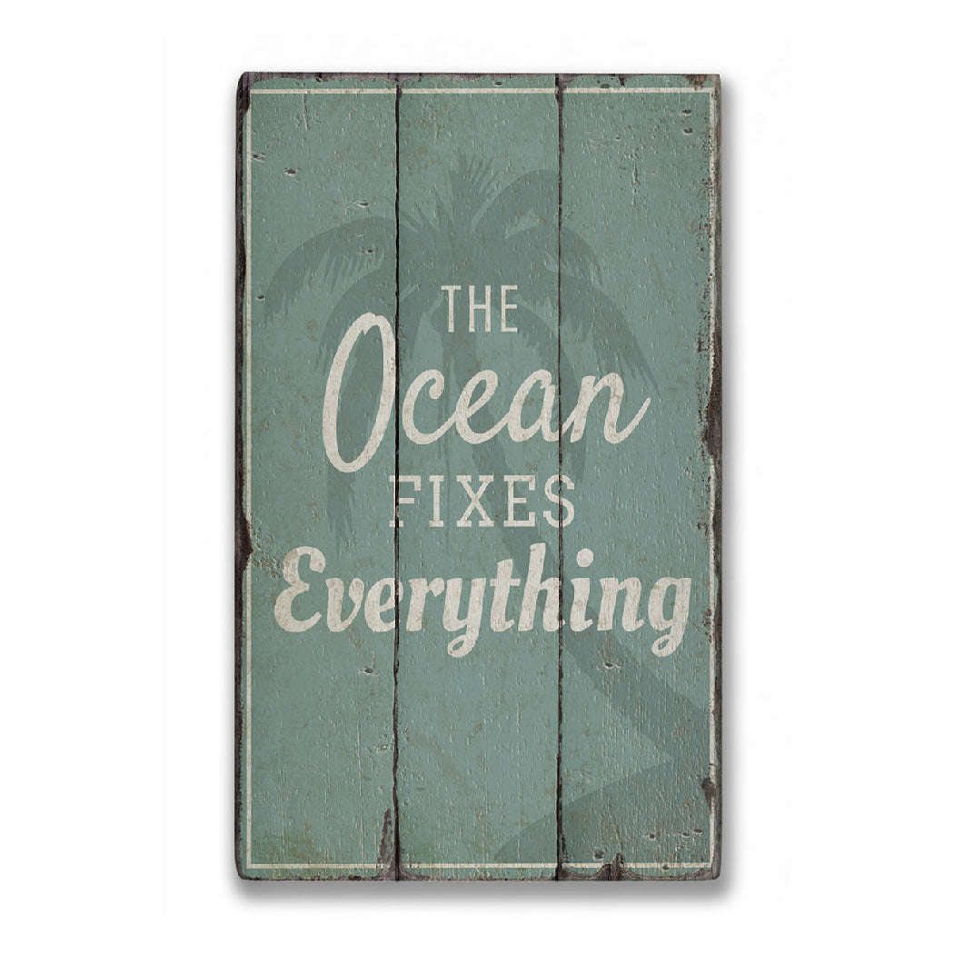 Beach Saying Rustic Wood Sign