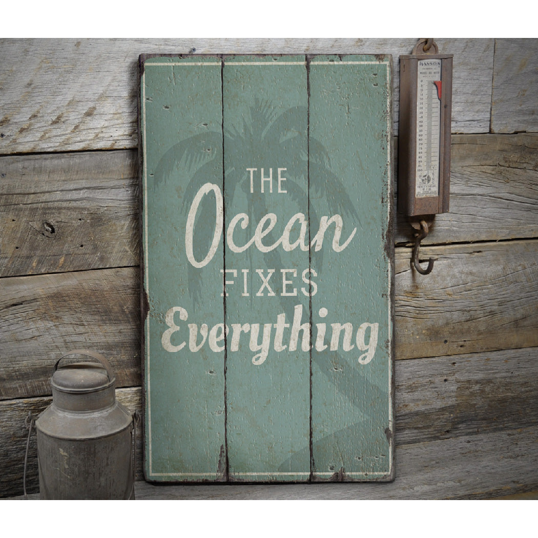 Beach Saying Rustic Wood Sign