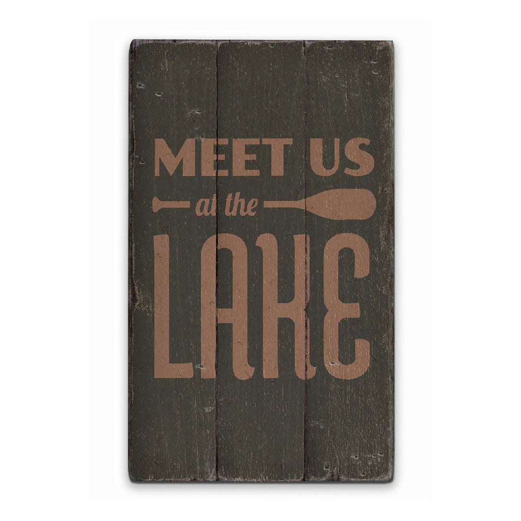 Lake Oar Rustic Wood Sign